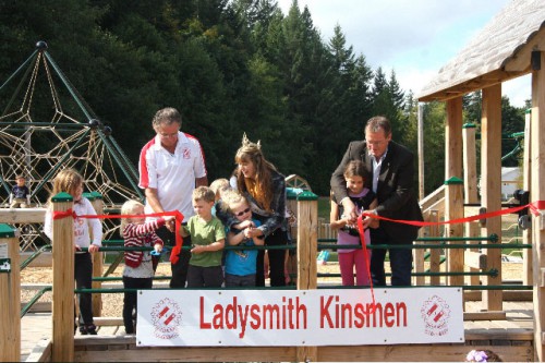 Playground ribbon cutting